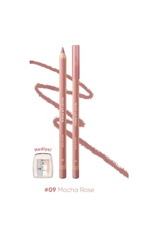 Kremsi Formüle Sahip Dudak Kalemi Ve Kalemtıraş Seti Clıo Velvet Lip Pencil Set 09 Mocha Rose