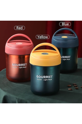 Hangfox 304 Çelik Isı Saklama Kupa, İçecek/sıcak Yemek İçin, Damlacık Önleyici Kapak, Şurup Ucu Ve Taşıma Kolu, 500ml, Okul/ofis/seyahat