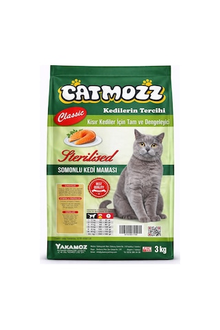 Catmozz Kısırlaştırılmış Somonlu Yetişkin Kedi Maması 3 KG