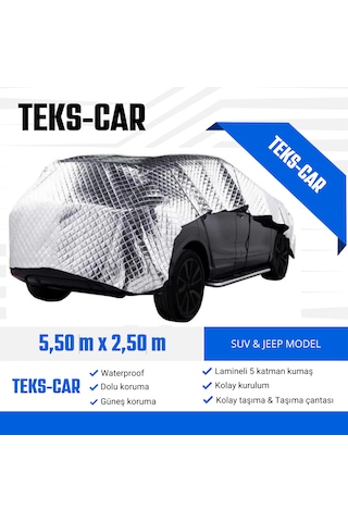 Suv Model Uyumlu Universal Dolu - Kar Ve Güneş Koruyucu Oto Brandası 5,50m - 2,50m