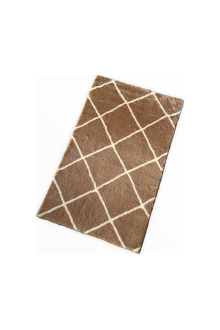 Jassrug Royal Kaymaz Taban Banyo Halısı 50x80 Diamond Sütlü Kahve Sütlü Kahve