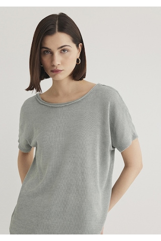 Mavi - Dokulu Gri Basic Tişört 167311-81325 Gri