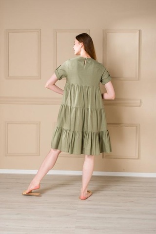 Pastelastore Kadın Yazlık Pamuk Kısa Elbise 1108 Yeşil
