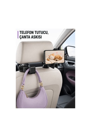 8753tknd Ayarlanabilir Araç Telefon Tutucu Ve Koltuk Başlığı Askılığı 893hmng Çok Renkli Çok Renkli
