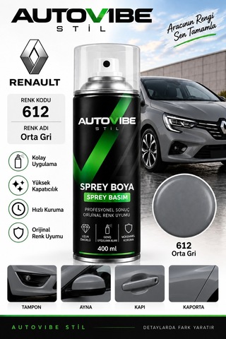 Renault 612 Orta Gri Sprey Boya - Sprey Basım