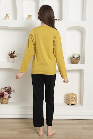 Akbeniz Kız Çocuk Penye Pijama Takım 20420 Sarı