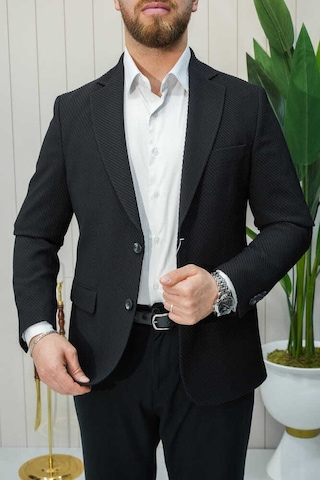 Bys Beystil Sivri Yaka Siyah Ceket 351 - Slim Fit