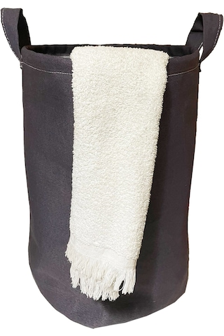 Vip Çamaşır Sepeti Çift Kat Kumaşlı Katlanabilir Sepet-Gri