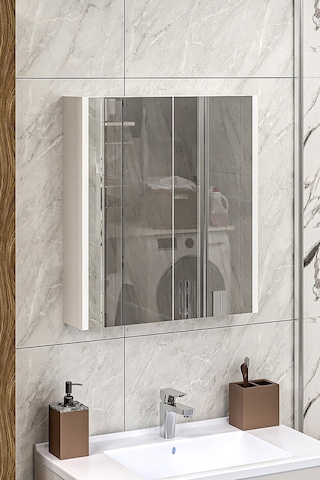 Soft Banyo Üst Dolap,banyo Üst Modül Beyaz