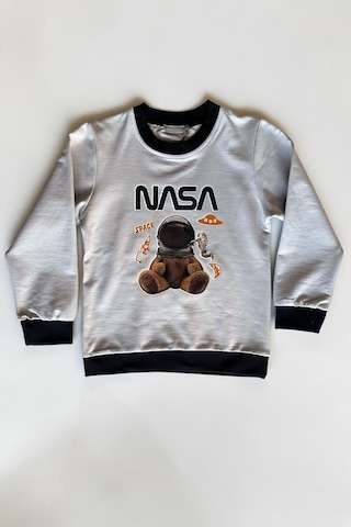 Minik Motion 3'lü Set Çocuk Baskılı 2 İplik Penye Sweatshirt Bej - Krem - Beyaz