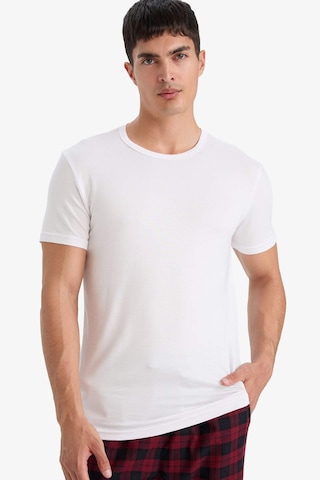 Defacto Premium Slim Fit Dar Kesim Bisiklet Yaka Kısa Kollu Modal Üst Z8085az25auwt83 Beyaz-wt83