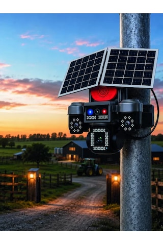 Led Projektörlü Sirenli Güneş Enerjili Akıllı Güvenlik Kamerası 39538453