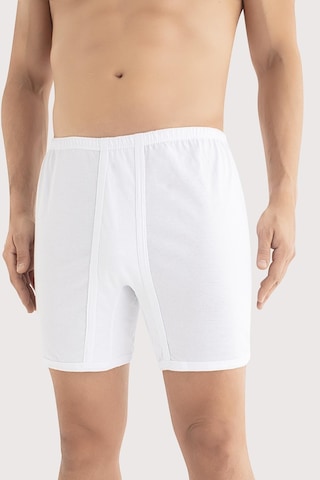Arma Yıldız Erkek Paçalı Külot Boxer 6'lı Paket Beyaz %100 Pamuk Penye Beyaz