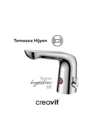 Creavit Çift Su Girişli Yandan Kumandalı Fotoselli Lavabo Armatürü Es2570