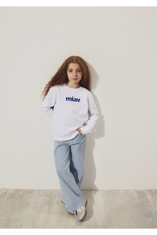 Mavi - Miav Baskılı Beyaz Sweatshirt 6610031-620 Beyaz