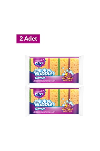 Bubble Sünger Düz 5'li İkili Set