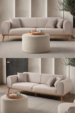 Rebull 3'lü Koltuk Sütlü Kahve