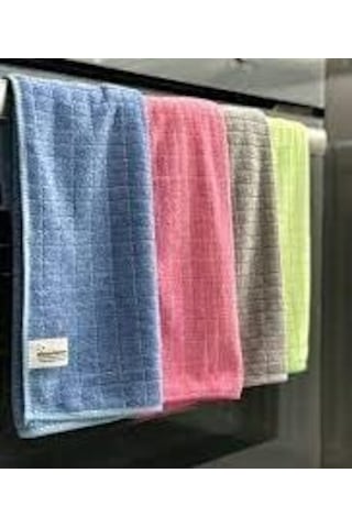 Silver Home 40 40 Cm Kareli Kurulama Mıcrofıber Bez 55 G. 320 G./msqr Overlok Mavi