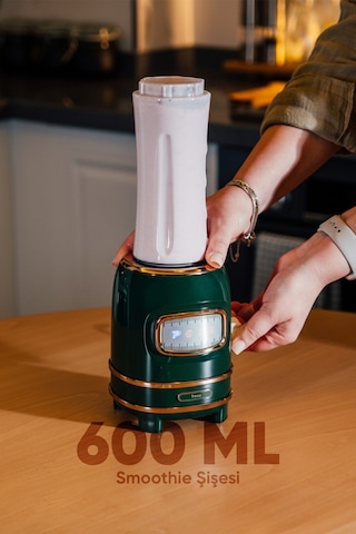 Fressi Retroblend FR-BL01 Öğütücülü 500 W Smoothie Blender Seti
