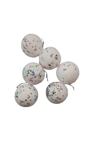 6 Adet Lüx Set Ağacı Süslemeleri Topları Topu Yılbaşı Süsleri 6 Cm Yeşil Yılbaşı Ağacı Süsü Beyaz Diğer