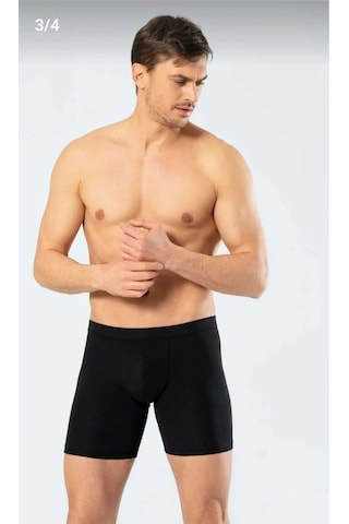 Cacharel 1336 Erkek Bel Bantlı Likralı Uzun Paçalı Boxer-siyah Siyah
