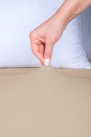 Nordqueen %100 Pamuk Tek Kişilik 120 200 Lastikli Çarşaf V1 Bej