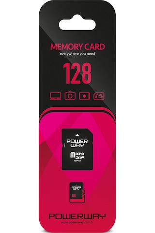 Powerway 128 GB MicroSDHC Hafıza Kartı + Adaptör