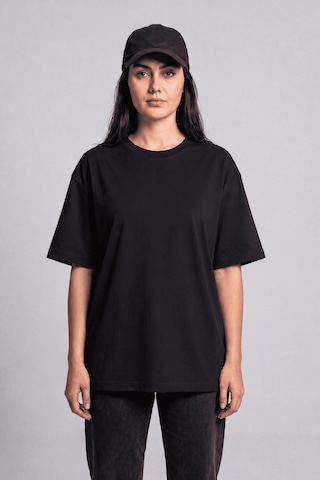 Black Nova Oversize Baskılı Unisex %100 Pamuk T-shirt Splash Head Siyah