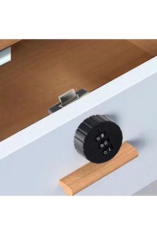 Trendooze Homyl Dolap Kod Kilidi Siyah Yuvarlak 39x39mm, Anahtarsız Kilit