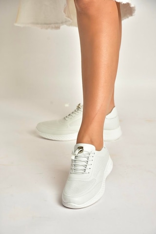 Fox Shoes Y999255803 Beyaz Hakiki Deri Kadın Spor Ayakkabı Sneakers Beyaz