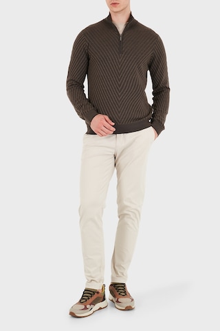 Emporio Armani Yünlü Fermuarlı Dik Yaka Kazak Erkek Kazak Em006316 Af27942 F6030 Kahve