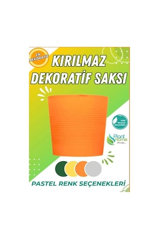 Hüskon Ticaret Turuncu Drenajlı 9.5 Litre Dekoratif Bitki Saksısı - Iç-dış Mekan Bitkileri Için Uygun Saksı