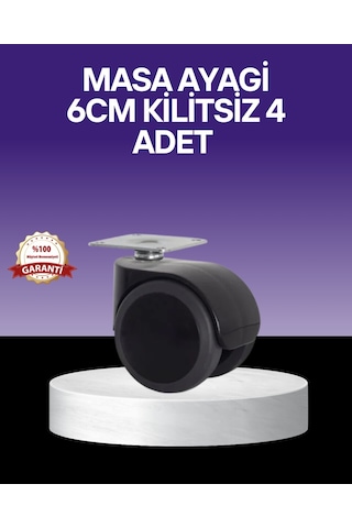 Northcity Çok Amaçlı Kilitsiz Masa Ayağı Tekerleği 6 Cm - Pratik Ve Stabil Mobilya Çözümü Siyah