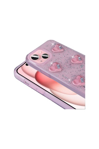 Apple Uyumlu iPhone 13 İle Airbagli Simli Arka Yüzeyli Kapak