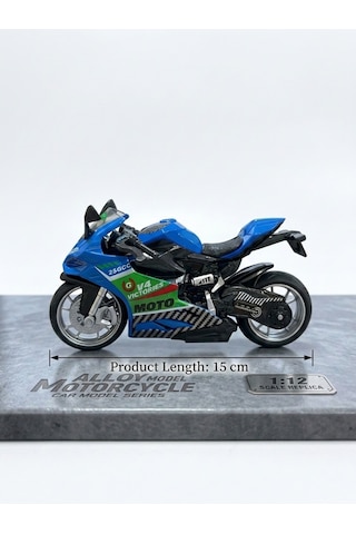 1:12 Ölçek Alloy Model Metal Motorsiklet Sesli Ve Işıklı Yarış Canavarı Oyuncak Motor Mavi