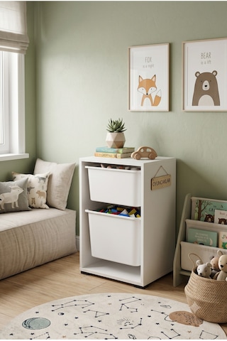 1 Adet Ultra Büyük 1 Adet Büyük Boy Çekmeceli 71 Cm Beyaz Çocuk Odası Oyuncak Dolabı Ve Çok Amaçlı Saklama Ünitesi - Depolayıcı Düzenleyici Organizer