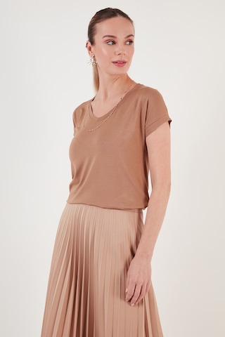 Lela V Yaka Relaxed Fit Yırtmaç Detaylı 2'Li Paket Bayan Bluz 5862000S2 Olive-Bisküvi