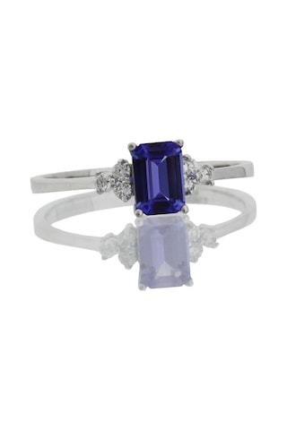 Pırlanta Tektaş Tanzanite Yüzük Beyaz