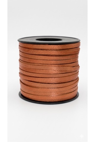 Hakiki Deri Biye 3 Mm 30 Metre Premium Sedef Seri Aksesuar Şeridi 319 (Bronz Kahve)