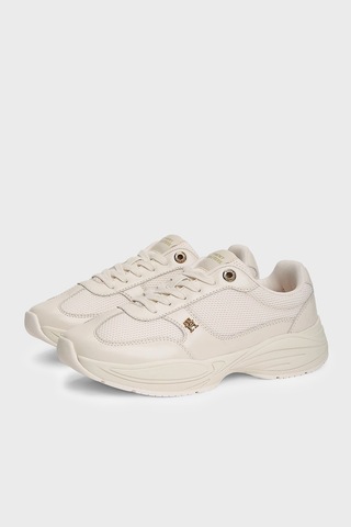 Tommy Hilfiger Logolu Deri Sneaker Ayakkabı Kadın Ayakkabı Fw0fw09413 Aeo Bej