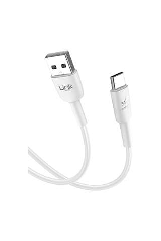 Linktech K602 Safe Type-C USB PD 3A 1 Metre Şarj Kablosu Beyaz