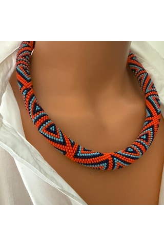 Chichibeads Turuncu Işıltısı Kolye Bileklik Set 03 - Turuncu