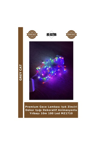 Premium Gece Lambası Işık Zinciri Dekor Işığı Dekoratif Animasyonlu Yılbaşı 10m 100 Led Mz1710