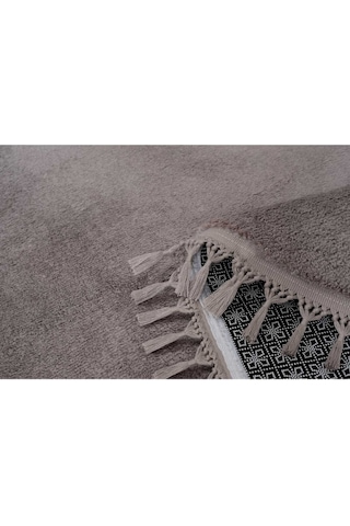 Vl Oval Comfort Ponpon Saçaklı Peluş Post Yolluk Kahverengi Oval Kahve P.saçak