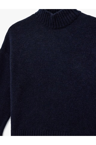 Koton Dik Yaka Uzun Kollu Oversize Triko Kazak Lacivert 6sak90091ht Lacivert