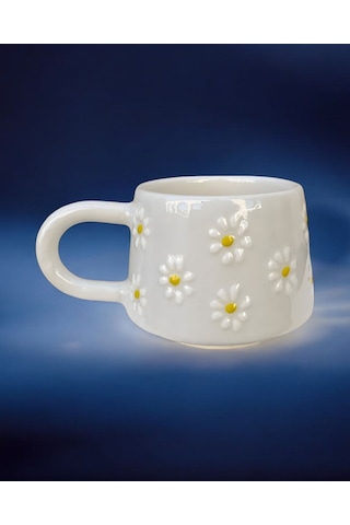 Klasik Çayır Papatya Seramik Kupa Bardak Mug