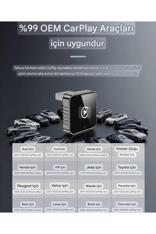 Xuda Carplay Android+ios Apple İphone Uyumlu Bluetooth+wifi Otomatik Tak Ve Çalıştır Carplay Minik Yeni Nesil Basit Kurulum Diğer --