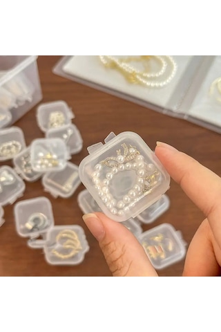10 Adet Mini Şeffaf Plastik Altın Takı Mücevher Kolye Yüzük Küpe Saklama Kutusu Plastik 35 X 35 Çok Diğer
