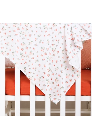 Organik Pamuk, Çiçek Desenli Müslin Bebek Örtüsü