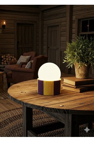 Modern Tasarım Makrome İp Abajur Dekoratif Lamba Masa Lambası Glop Cam Abajur Mor-sarı